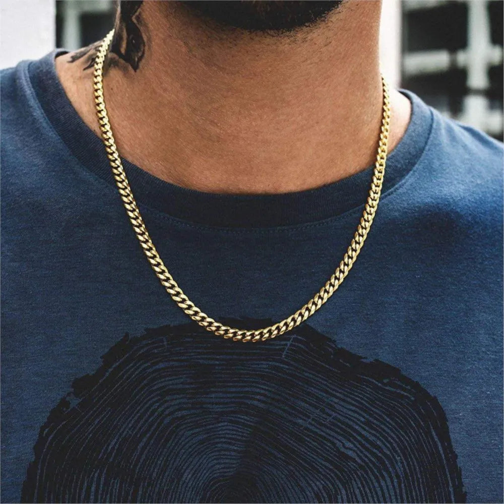 Chains Necklace for Men Basic Simple Rapper's Choker Fashion Jewelry Accessories
