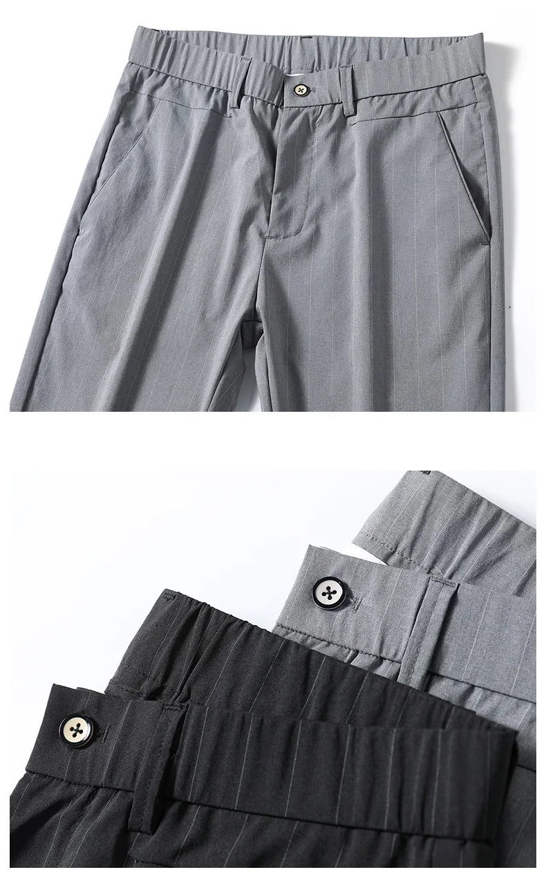 Fashion Casual Pants Men Slim Straight Classic