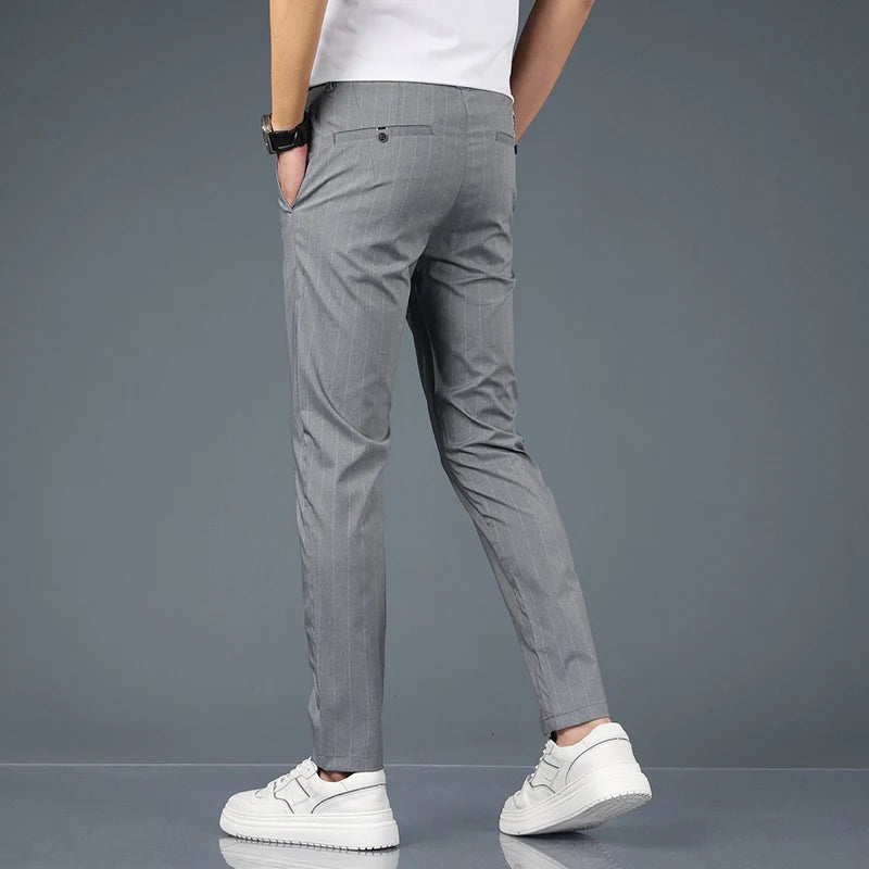 Fashion Casual Pants Men Slim Straight Classic