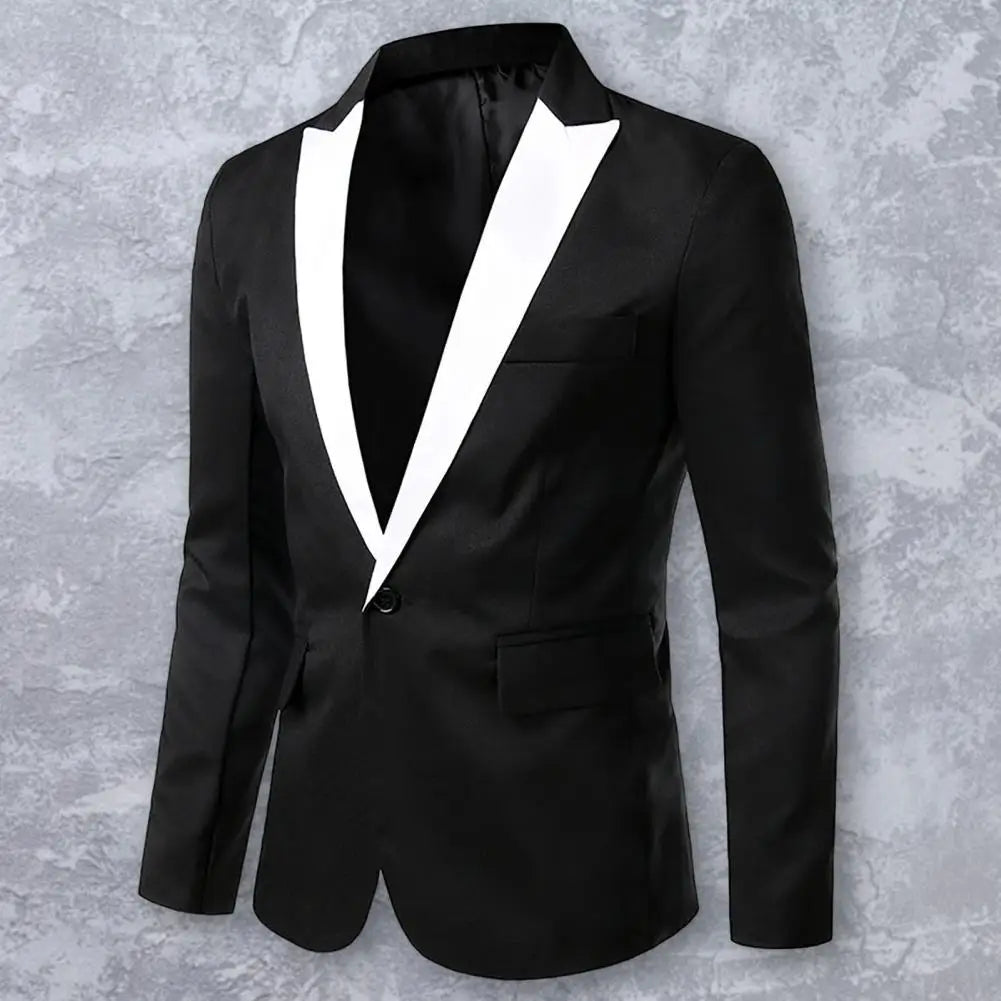 Men Formal Loose Contrast Color Suit Coat Classic Men Suit
