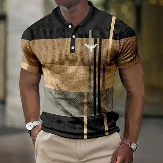 Men's Polo T-Shirt Graphic Prints Turndown Outdoor Street