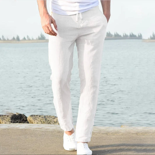 Men's Cotton Linen Pants Joggers Sweatpants