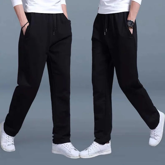 Casual Men's Pants Spring and Summer Slim-fit Thin Fashion Ice Silk Straight Pants Men's Jogger Nylon Quick-drying Sports Pants