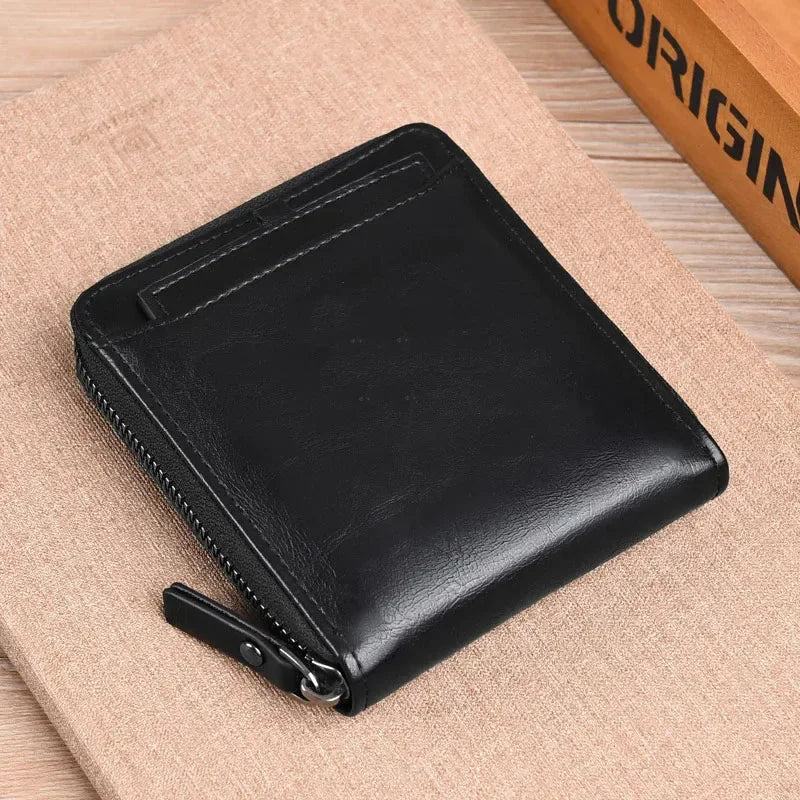 Zipper wallet multifunctional leather wallet credit card holder bag for men and women coin purse