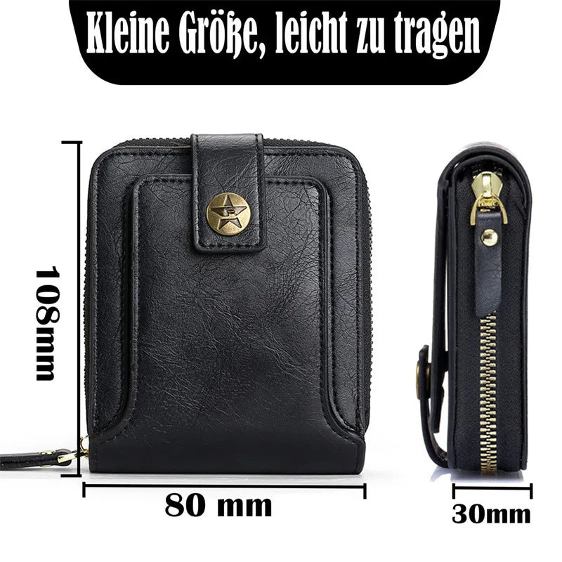 Leather Men’s Wallet Luxury Mens Purse Male Zipper Card Holders with Coin Pocket