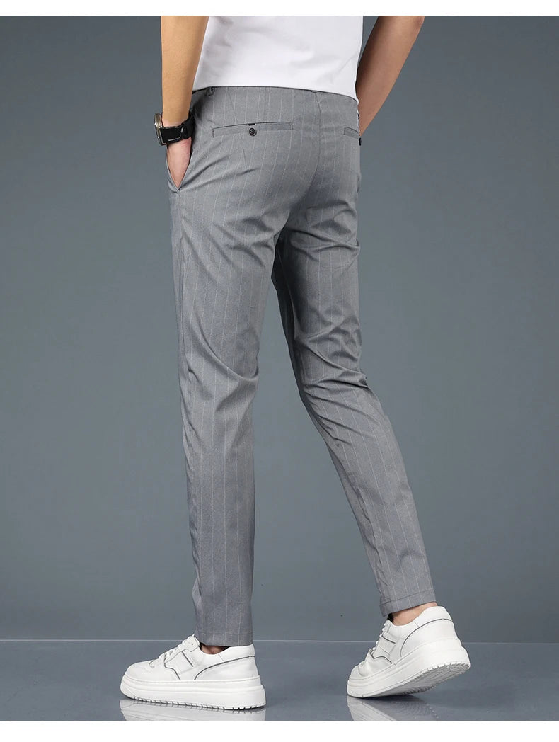 Fashion Casual Pants Men Slim Straight Classic