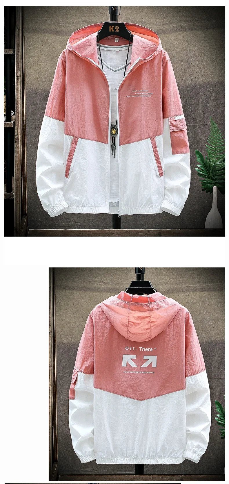 Men Ultra-Light UV Sun Protection Big Size Hooded Windbreaker Jacket