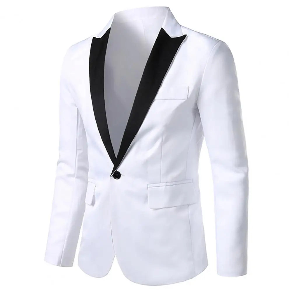 Men Formal Loose Contrast Color Suit Coat Classic Men Suit
