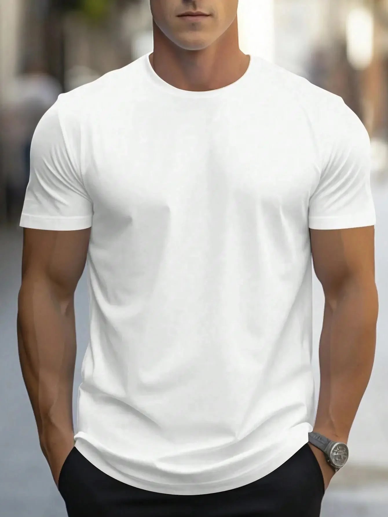 Hot Sale Solid Color High Quality Print T-Shirts