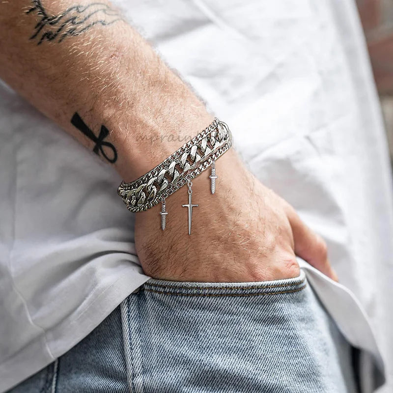 CHAIN CHOKERS WITH DRIPPING FEATHER CHARMS STAINLESS STEEL FOR MENS WOMENS POPULAR STACKS NECKLACE