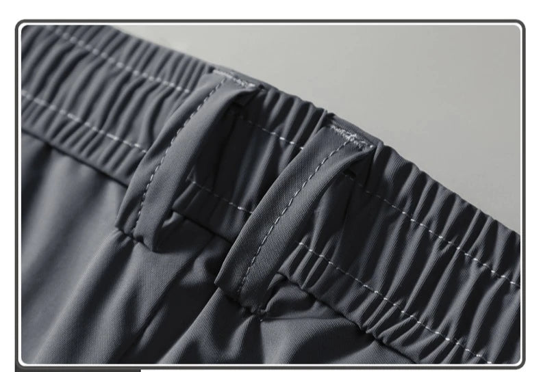 New Men's Ice Silk Pant Casual Fashion Straight Suit Trousers