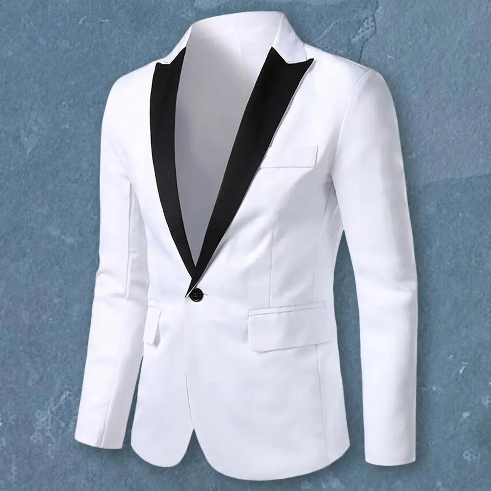 Men Formal Loose Contrast Color Suit Coat Classic Men Suit