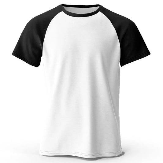 Men's Raglan Sleeve T Shirt Classic 100% Cotton Oversized T-Shirt Vintage Tops