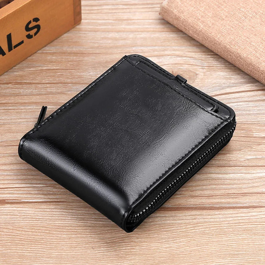 Zipper wallet multifunctional leather wallet credit card holder bag for men and women coin purse