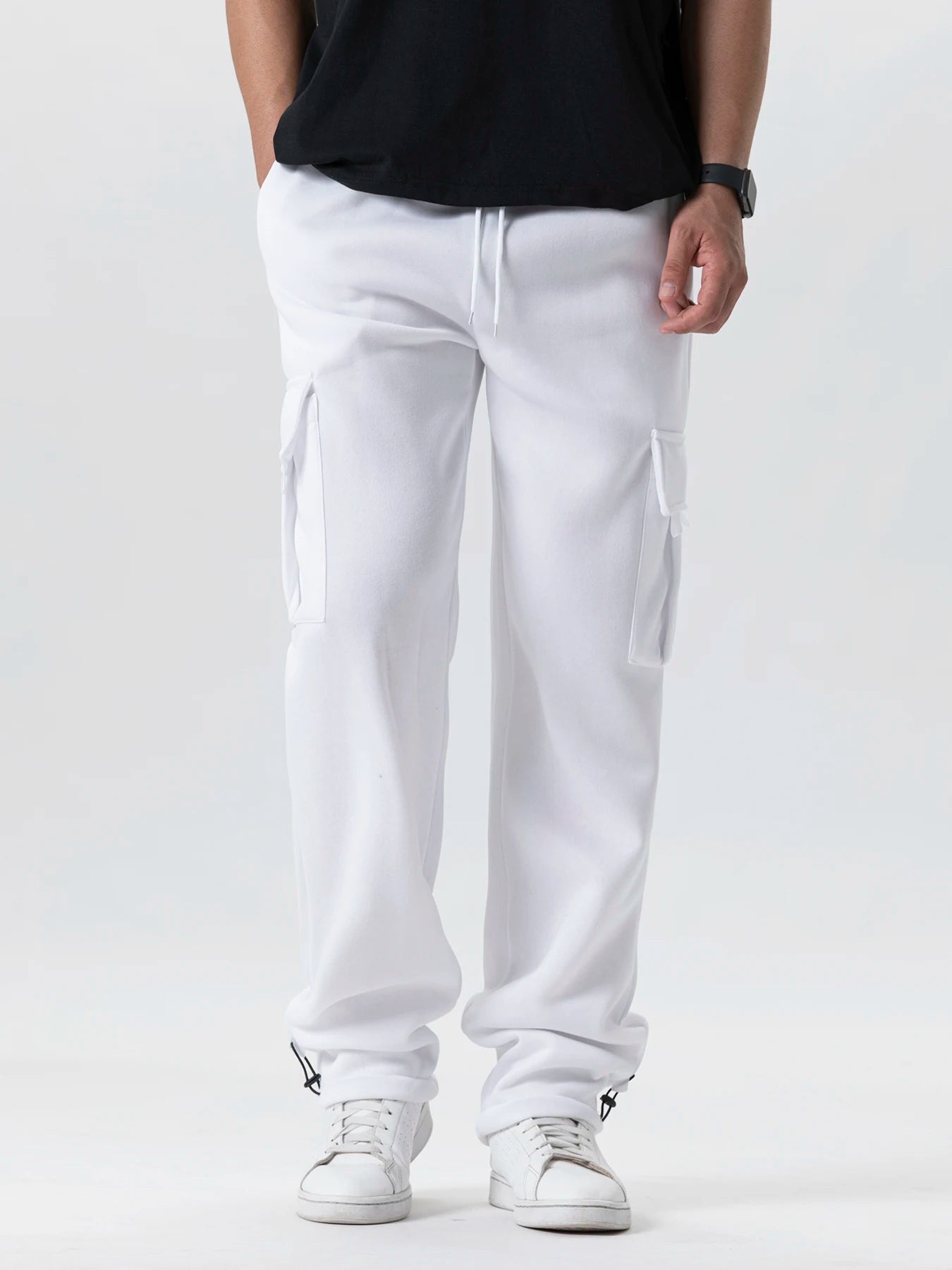 Men's Sweatpants Straight Fit Joggers Multi-Pocket Pants