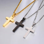 Fashion Necklace for Men Simple Cross Pendant Alloy Necklace Chain Jewelry Christmas Day Gift