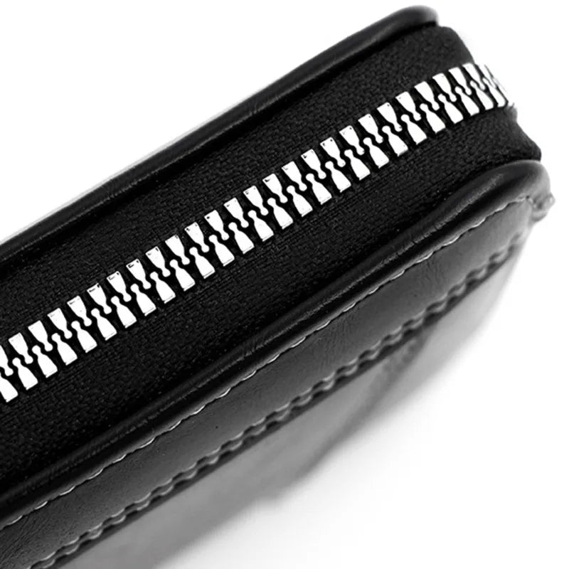 Leather Men’s Wallet Luxury Mens Purse Male Zipper Card Holders with Coin Pocket