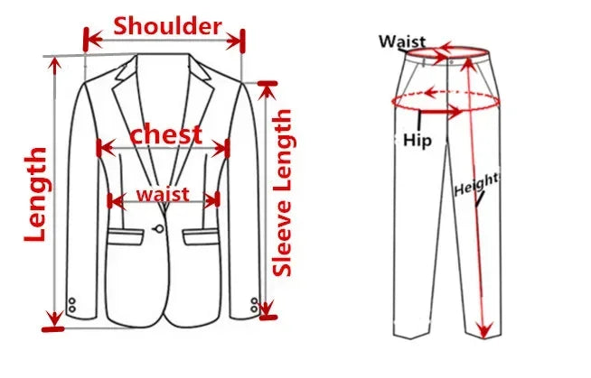 Double-breasted Men's Suit Tuxedo