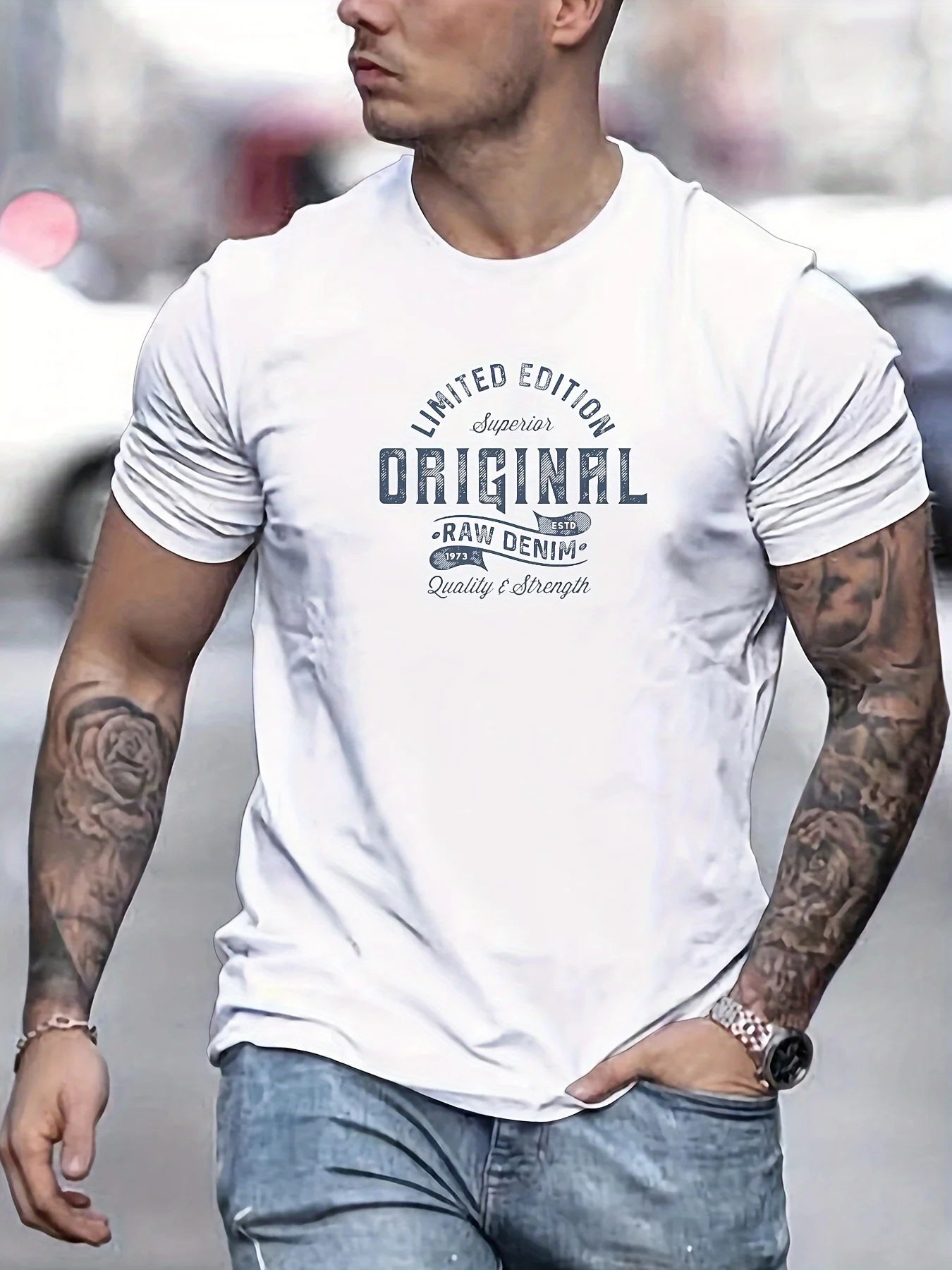 Man short sleeve T-shirt Letter Print Round Neck Breathable Streetwear Oversized Tee Casual Fashion High quality Clothing