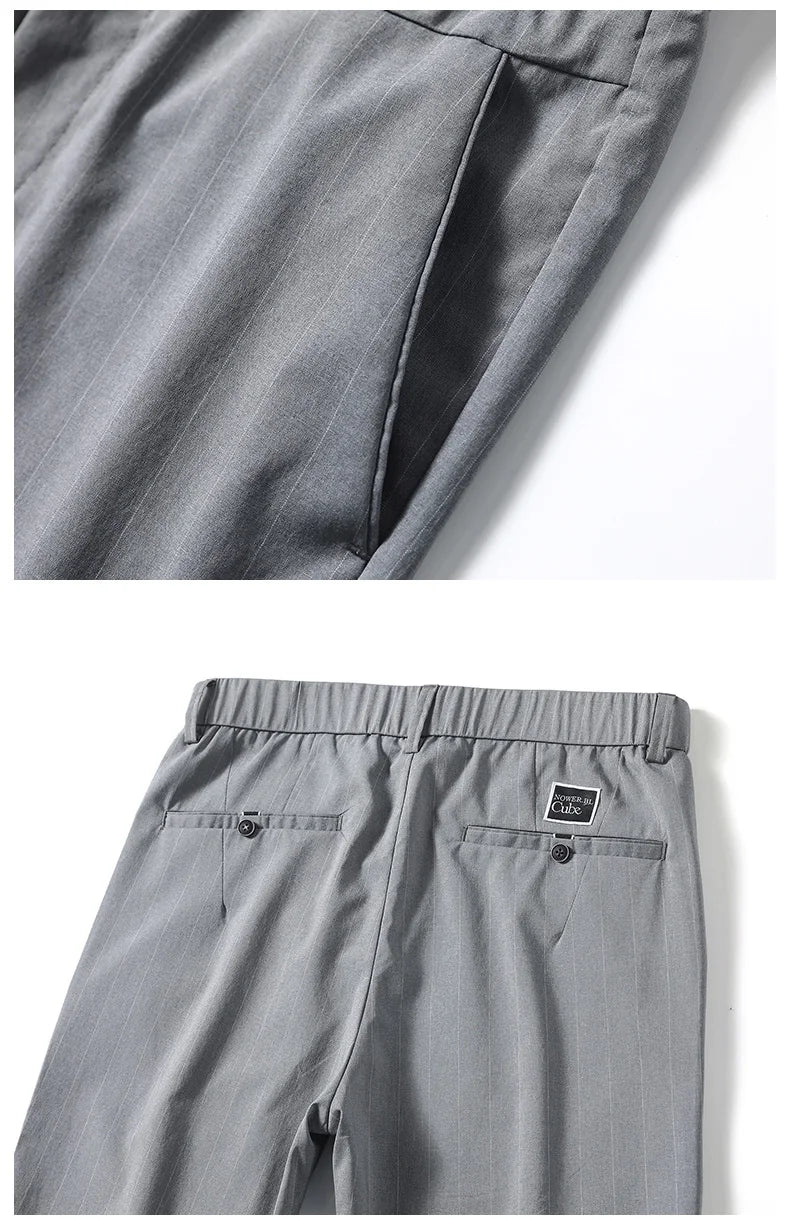 Fashion Casual Pants Men Slim Straight Classic