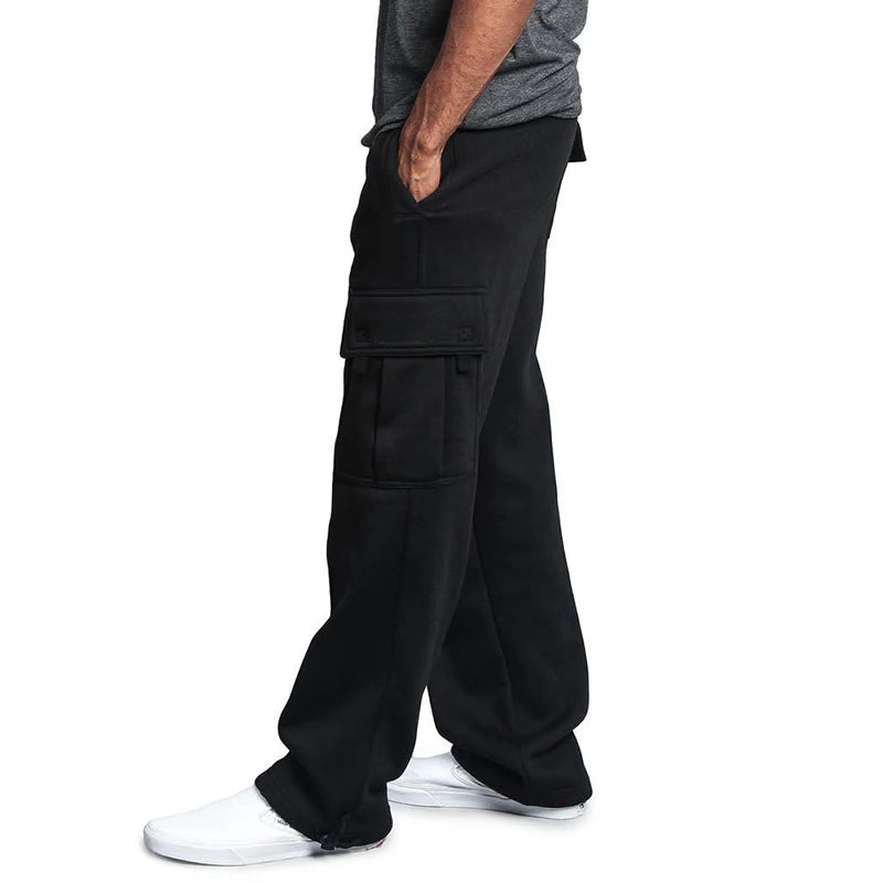 Men's Sweatpants Straight Fit Joggers Multi-Pocket Pants