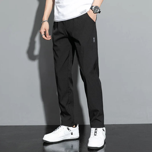 Men's Pants New Black Gray Casual Pants Outdoor Elastic