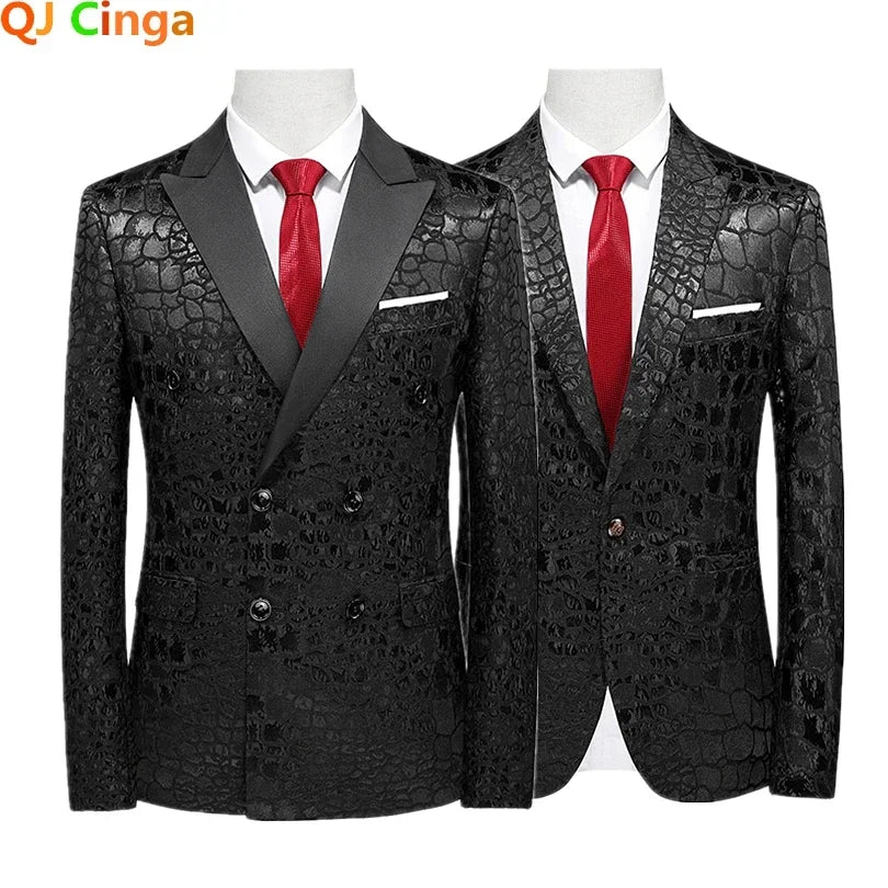 Double-breasted Men's Suit Tuxedo