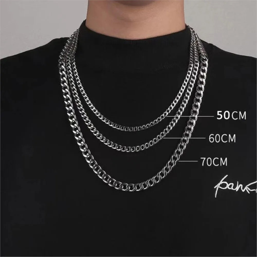 Chains Necklace for Men Basic Simple Rapper's Choker Fashion Jewelry Accessories