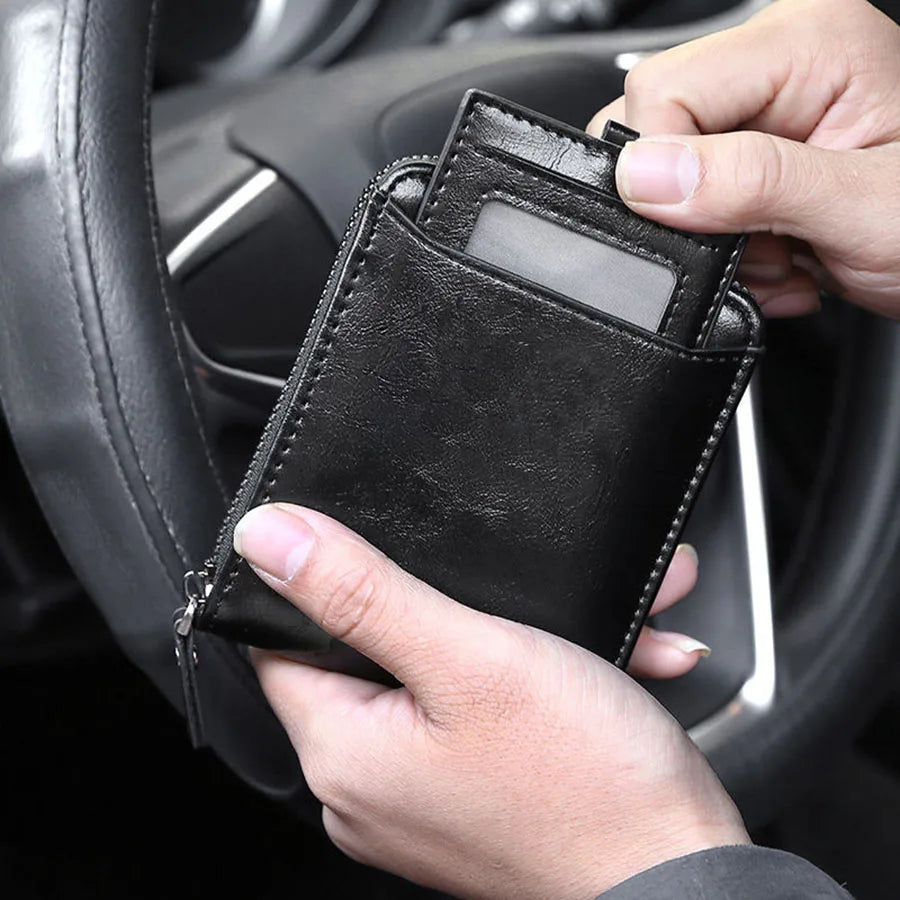 Zipper wallet multifunctional leather wallet credit card holder bag for men and women coin purse