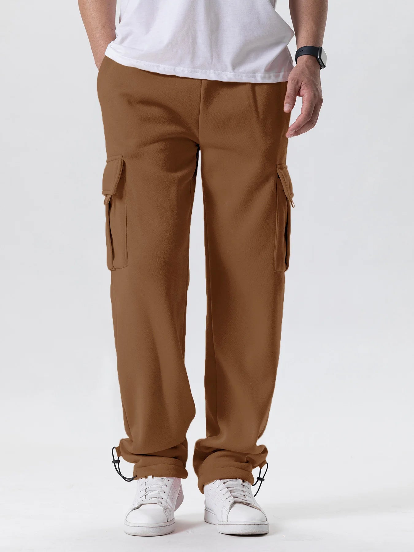 Men's Sweatpants Straight Fit Joggers Multi-Pocket Pants