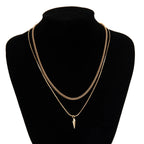 KunJoe 2pcs/set Stainless Steel Metal Rivet Pendant Thin Snake Chain Necklace for Men Punk Silver Color Cuban Link Chain Choker