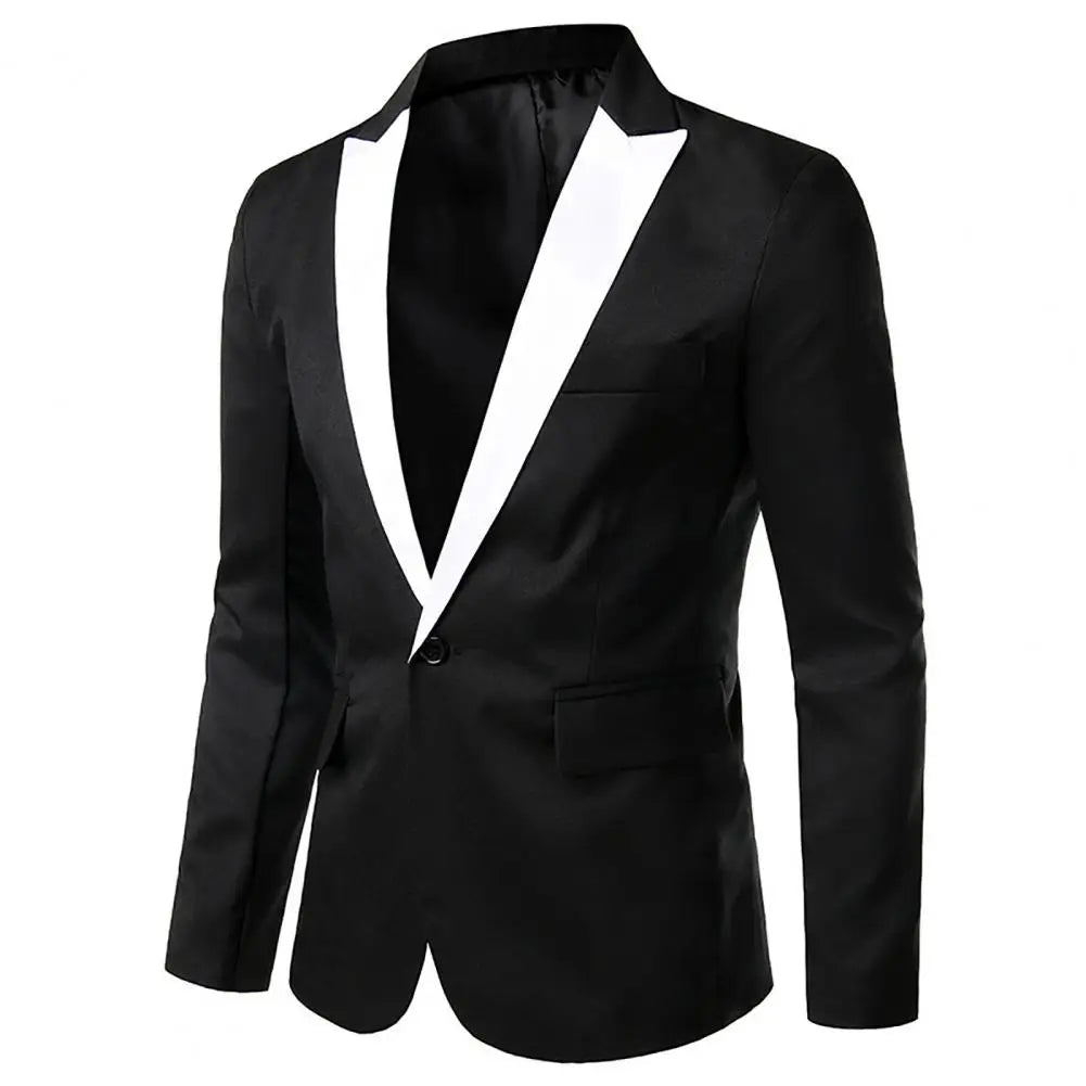 Men Formal Loose Contrast Color Suit Coat Classic Men Suit
