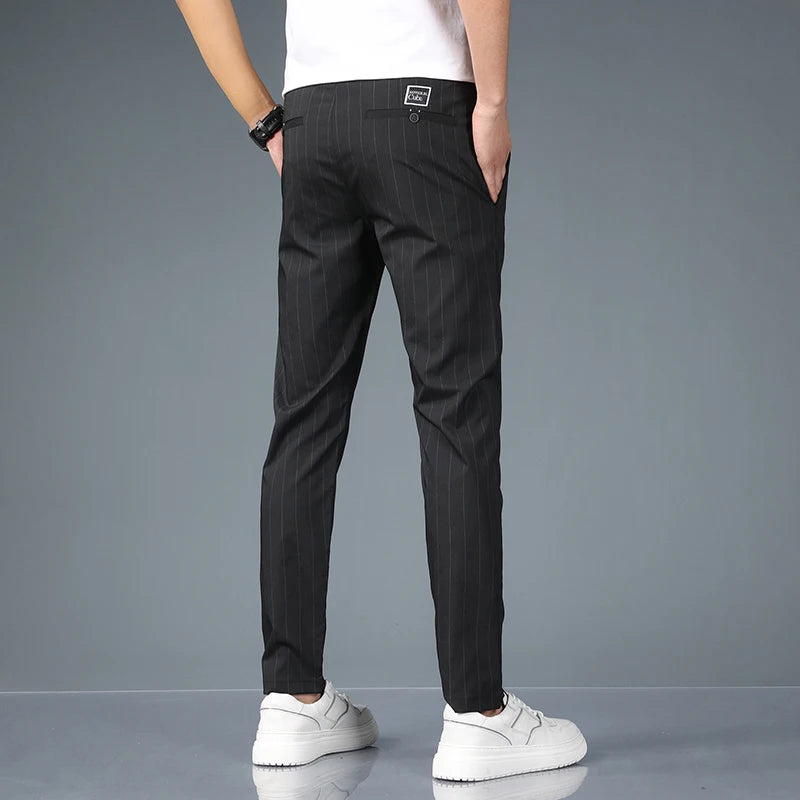 Fashion Casual Pants Men Slim Straight Classic