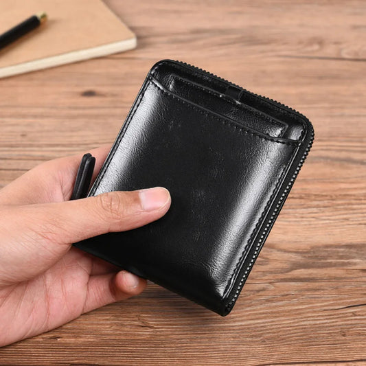 Zipper wallet multifunctional leather wallet credit card holder bag for men and women coin purse