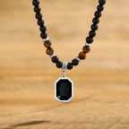 Men's stone bead necklace, hip-hop style, unique and high-end, simple and individualistic, collarbone chain accessory