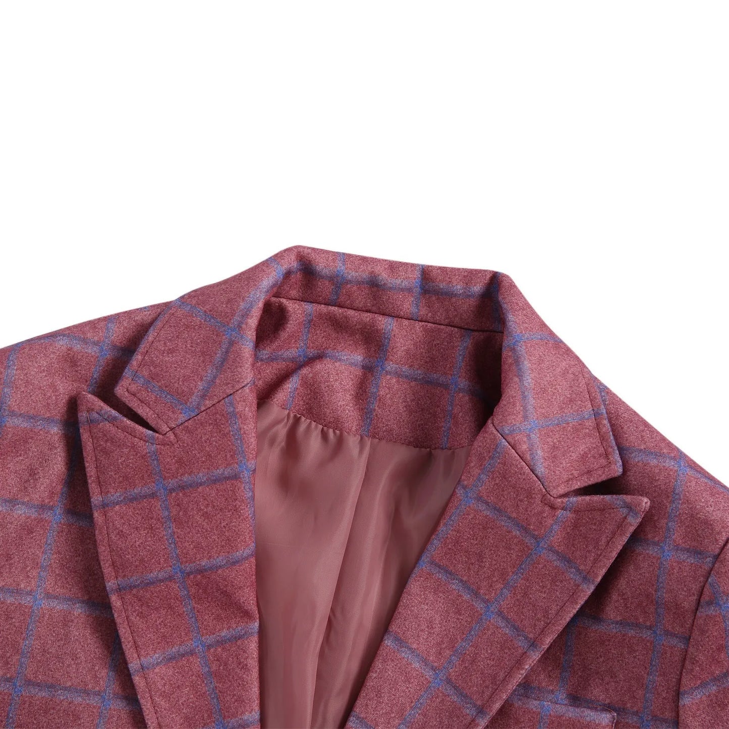 2025 Men's Plaid Blazer Jacket England Style Retro Long Sleeve Business Office Suit Jacket Fashion Simple Outerwear Jacket Male