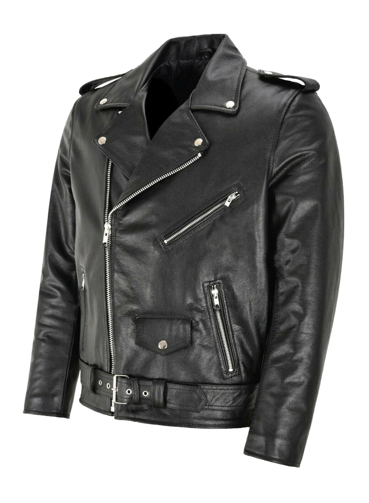 Locomotive Mens Leather Jackets Fashion Solid  Casual Mens Jackets
