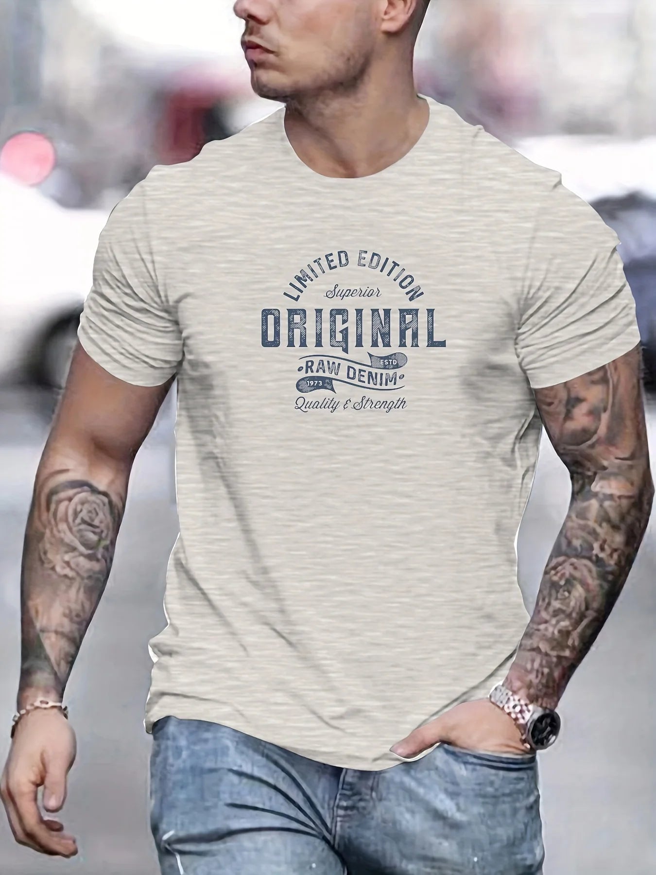 Man short sleeve T-shirt Letter Print Round Neck Breathable Streetwear Oversized Tee Casual Fashion High quality Clothing