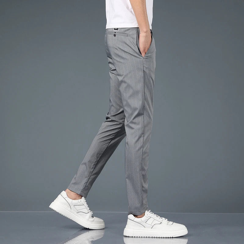 Fashion Casual Pants Men Slim Straight Classic