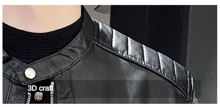 Jacket Casual Stand Collar Solid Color White Black Leather Jacket Zip Up PU Coat