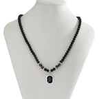 Men's stone bead necklace, hip-hop style, unique and high-end, simple and individualistic, collarbone chain accessory