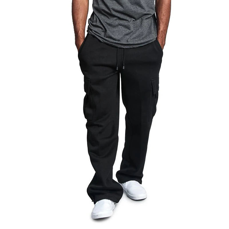 Men's Sweatpants Straight Fit Joggers Multi-Pocket Pants